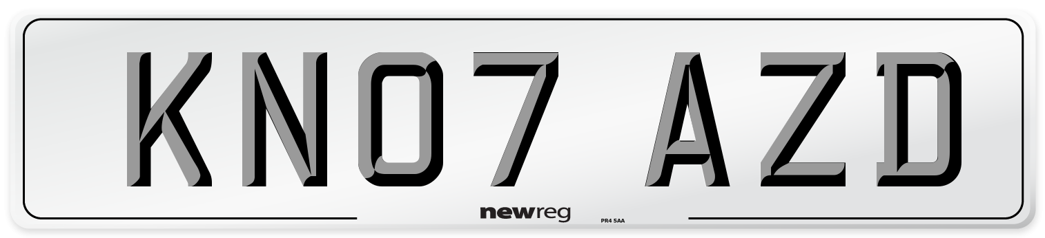 KN07 AZD Number Plate from New Reg